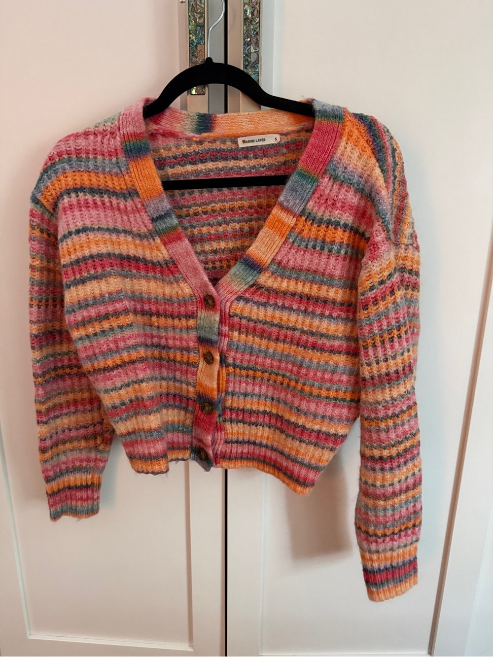 Marine Layer Multicolor Striped V-Neck Cardigan Sweater